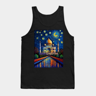 Taj Mahal in Starry Night Tank Top